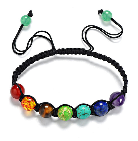 Natural Stone Yoga Seven Chakra Energy Stone Bracelet Blessing & Healing Balance